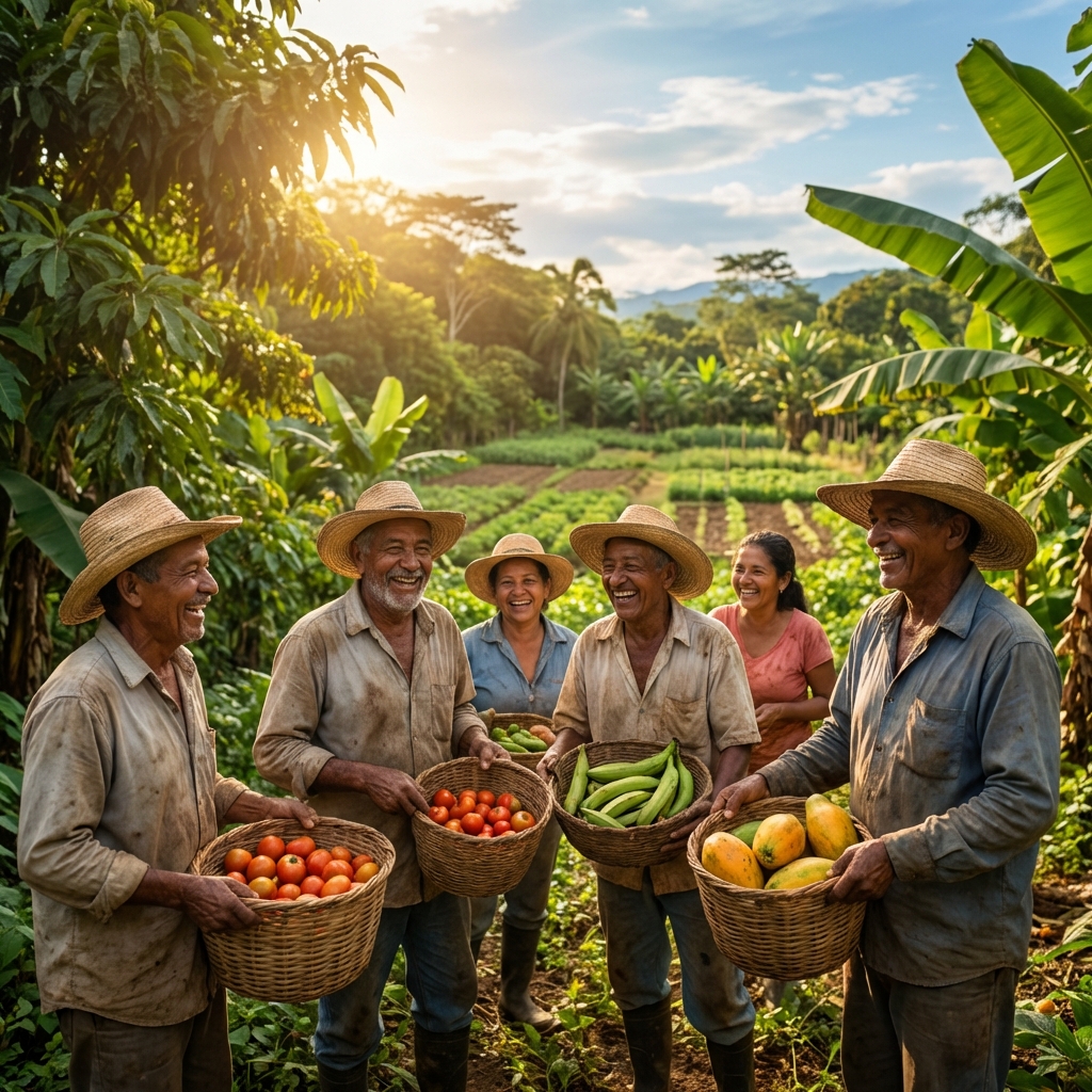 Productores de ASAMAR trabajando en el campo